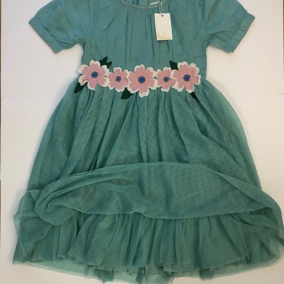 NWT Mini Boden Flower Appliqué Dress - Picture 5 of 11
